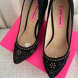 Betsey Johnson Black Studded Women's Shoes